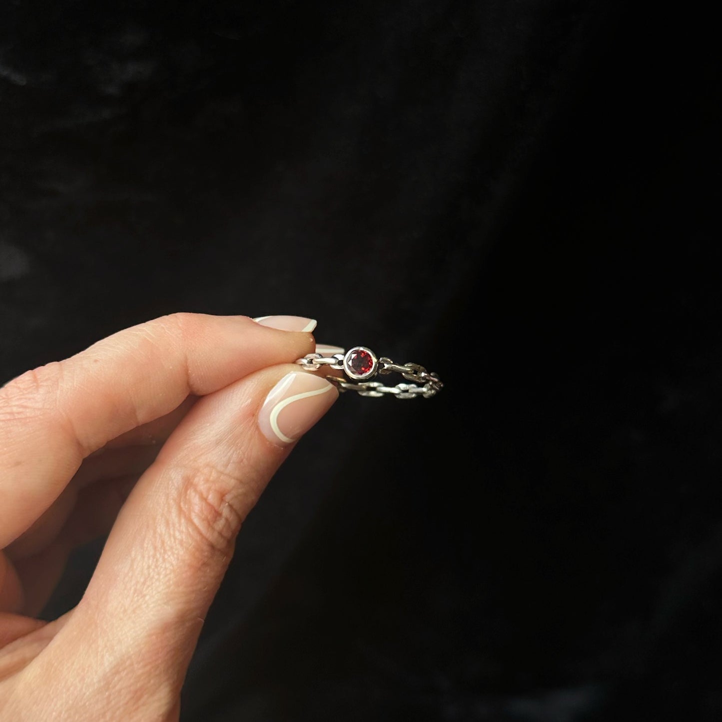 Red Garnet Chained Stacker